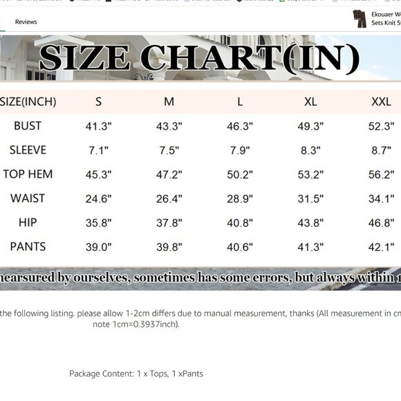 Brown two piece knit set with white whipstitch trim - Picture 7 of 7